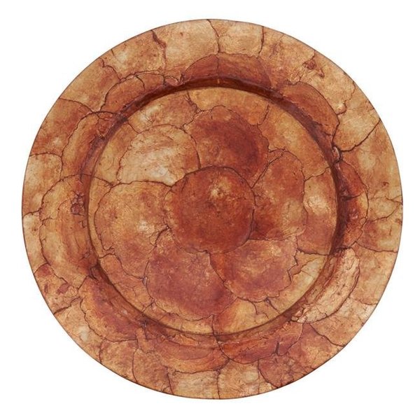 Saro Lifestyle SARO CH196.CO13R 13 in. Round Charger Plates with Copper Capiz Shell Design - Set of 4 CH196.CO13R